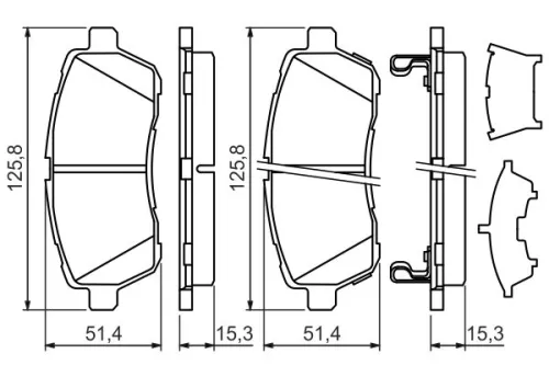 BOSCH Brake Pad Set, disc brake (0986494321)