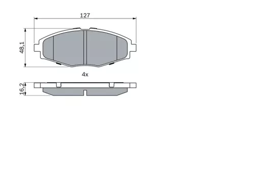 BOSCH Brake Pad Set, disc brake (0986424512)