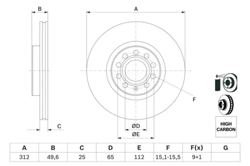 BOSCH Brake Disc (0986479058)