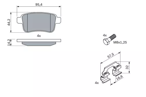 BOSCH Brake Pad Set, disc brake (0986494331)