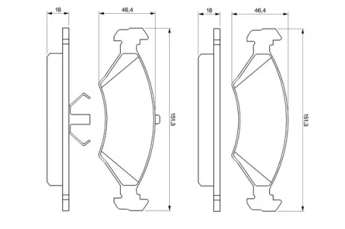 BOSCH Brake Pad Set, disc brake (0986466402)