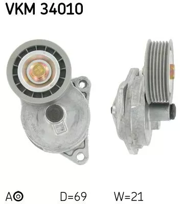 SKF Belt Tensioner, V-ribbed belt (VKM34010)