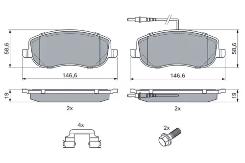 BOSCH Brake Pad Set, disc brake (0986494615)