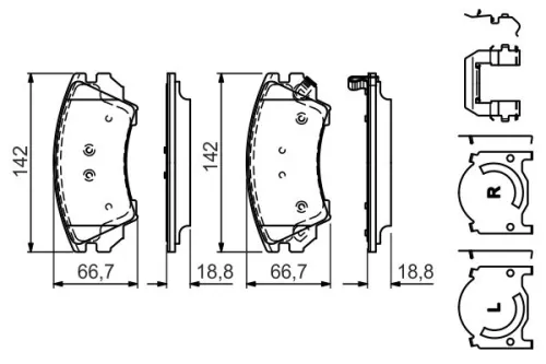 BOSCH Brake Pad Set, disc brake (0986494609)