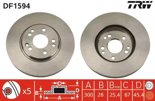 TRW Brake Disc (DF1594)