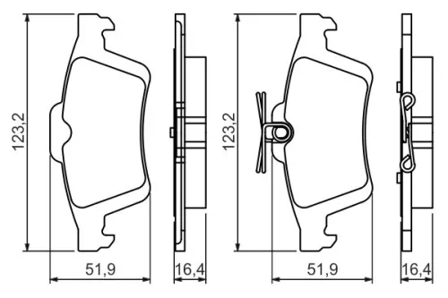 BOSCH Brake Pad Set, disc brake (0986494528)