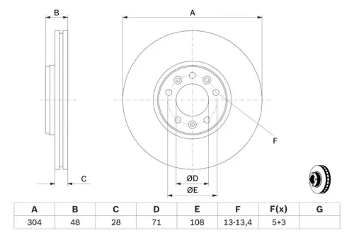 BOSCH Brake Disc (0986479C53)
