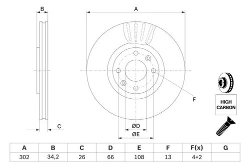 BOSCH Brake Disc (0986479C72)