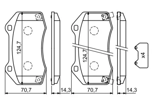 BOSCH Brake Pad Set, disc brake (0986494718)