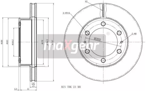 MAXGEAR Brake Disc (19-2350)