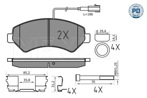 MEYLE Brake Pad Set, disc brake (0252446619-2/PD)
