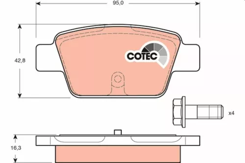 TRW Brake Pad Set, disc brake (GDB1485)