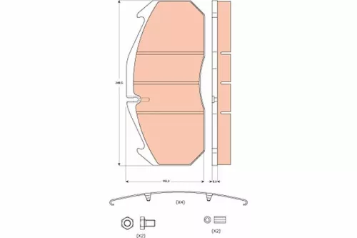 TRW Brake Pad Set, disc brake (GDB5065)