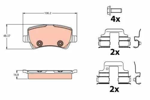 TRW Brake Pad Set, disc brake (GDB2125)