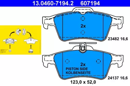ATE Brake Pad Set, disc brake (13.0460-7194.2)