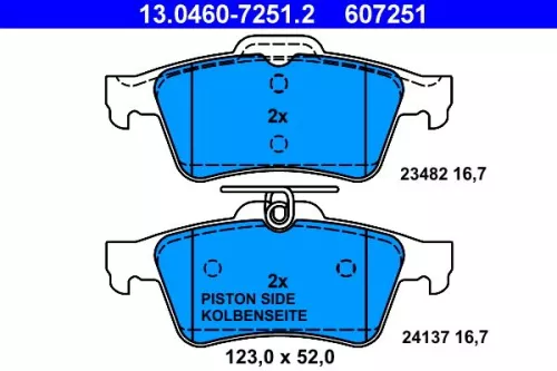 ATE Brake Pad Set, disc brake (13.0460-7251.2)