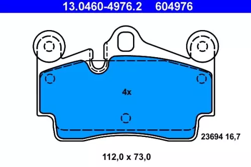 ATE Brake Pad Set, disc brake (13.0460-4976.2)