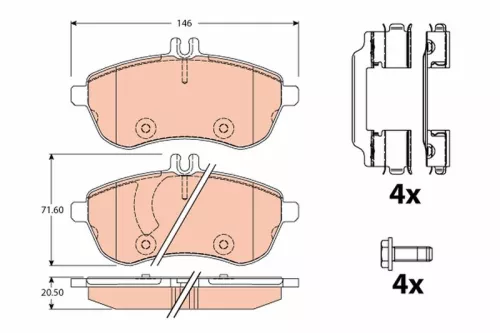 TRW Brake Pad Set, disc brake (GDB2056)