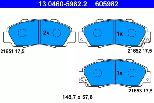 ATE Brake Pad Set, disc brake (13.0460-5982.2)
