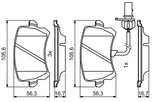 BOSCH Brake Pad Set, disc brake (0986494814)