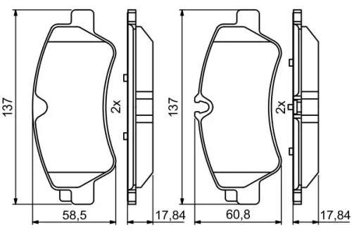 BOSCH Brake Pad Set, disc brake (0986494796)
