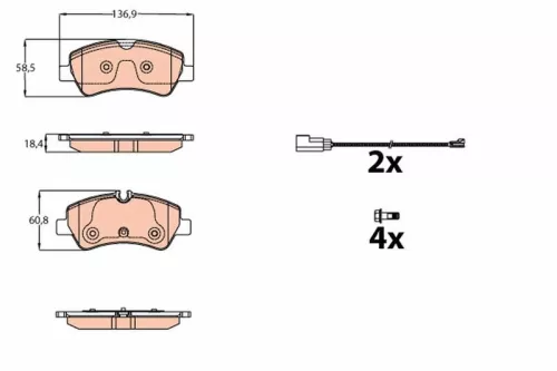 TRW Brake Pad Set, disc brake (GDB2161)