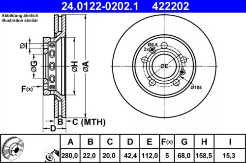 ATE Brake Disc (24.0122-0202.1)