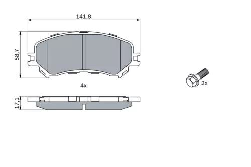BOSCH Brake Pad Set, disc brake (0986494722)