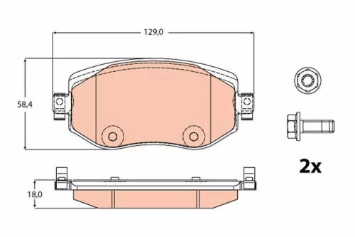 TRW Brake Pad Set, disc brake (GDB2175)