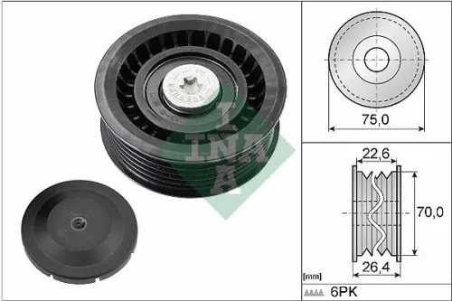 Deflection/Guide Pulley, V-ribbed belt