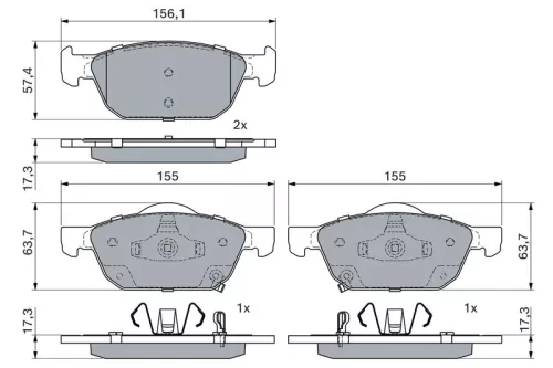 BOSCH Brake Pad Set, disc brake (0986494785)