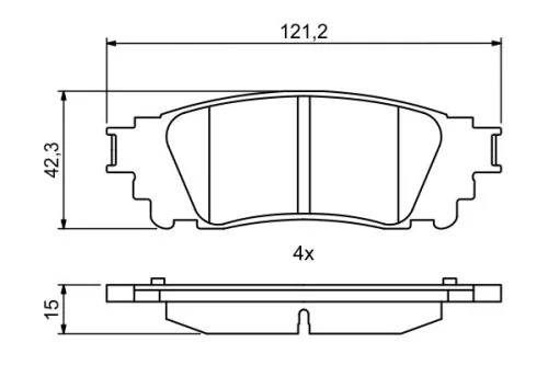 BOSCH Brake Pad Set, disc brake (0986494822)