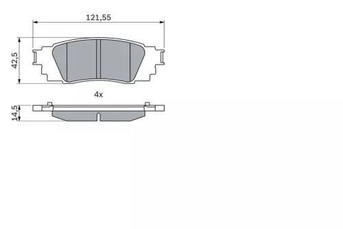 BOSCH Brake Pad Set, disc brake (0986424840)