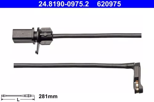 ATE Warning Contact, brake pad wear (24.8190-0975.2)
