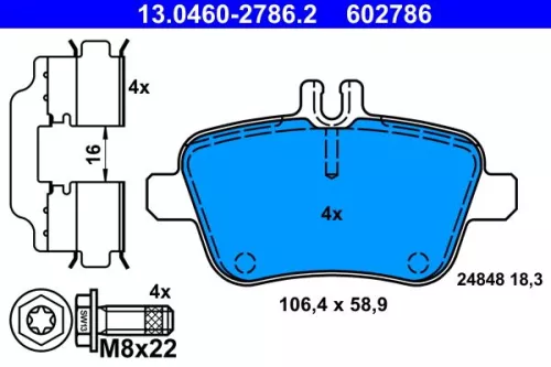 ATE Brake Pad Set, disc brake (13.0460-2786.2)