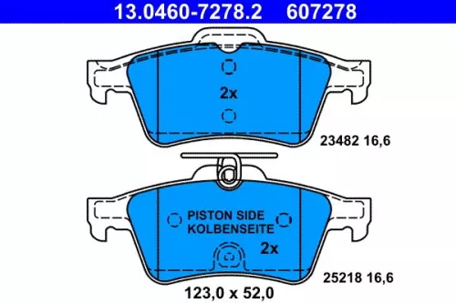 ATE Brake Pad Set, disc brake (13.0460-7278.2)