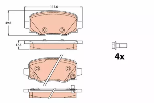 TRW Brake Pad Set, disc brake (GDB2116)