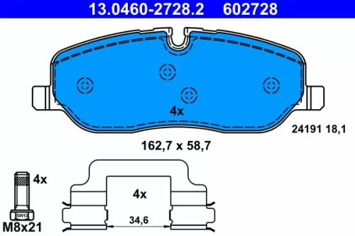 ATE Brake Pad Set, disc brake (13.0460-2728.2)