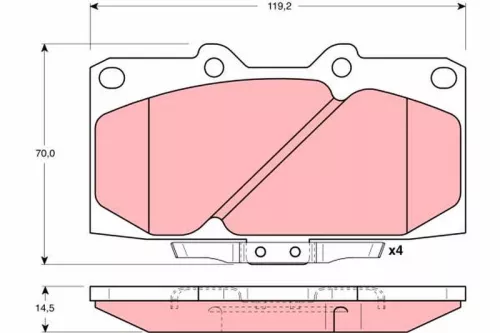 TRW Brake Pad Set, disc brake (GDB3131)