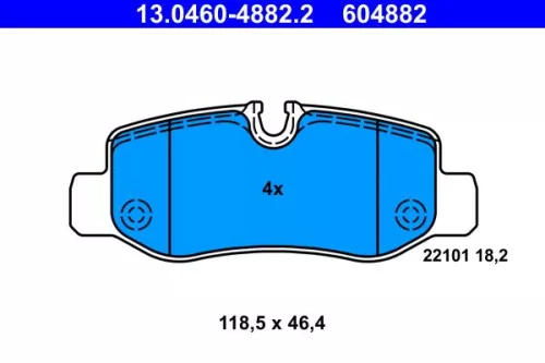 ATE Brake Pad Set, disc brake (13.0460-4882.2)