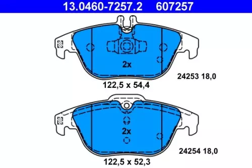ATE Brake Pad Set, disc brake (13.0460-7257.2)