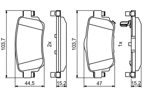 BOSCH Brake Pad Set, disc brake (0986494816)