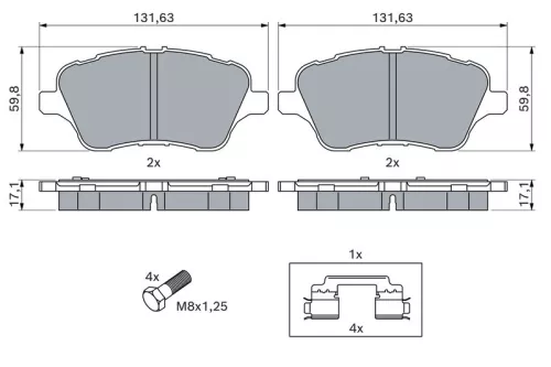 BOSCH Brake Pad Set, disc brake (0986494792)