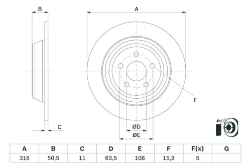 BOSCH Brake Disc (0986479D47)