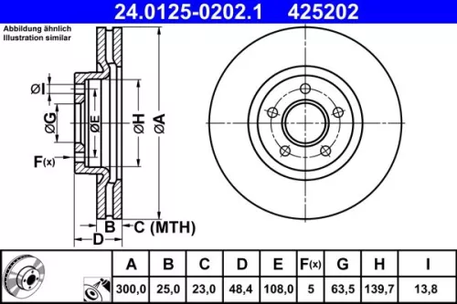 ATE Brake Disc (24.0125-0202.1)