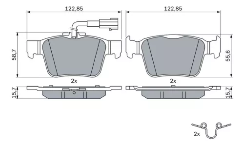 BOSCH Brake Pad Set, disc brake (0986424848)