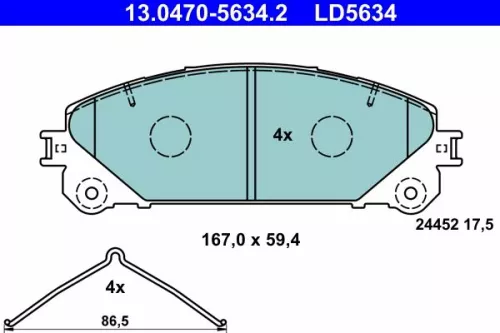 ATE Brake Pad Set, disc brake (13.0470-5634.2)