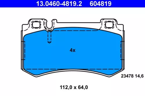 ATE Brake Pad Set, disc brake (13.0460-4819.2)