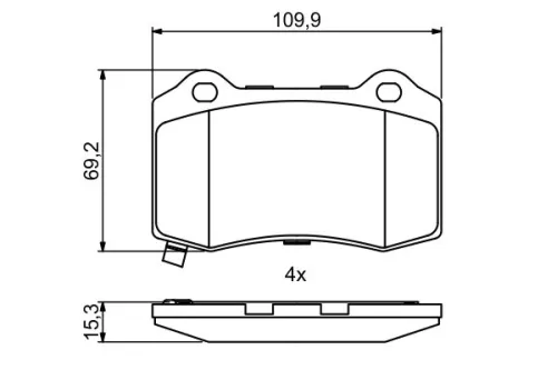 BOSCH Brake Pad Set, disc brake (0986494708)