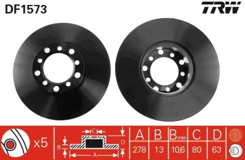 TRW Brake Disc (DF1573)